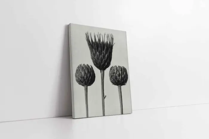Siyah Beyaz Üçlü Çiçek | Kanvas Tablo | Cam Tablo | Mdf Tablo | B33093 - Görsel 1