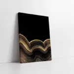 Siyah Altın Soyut Iıı | Kanvas Tablo | Cam Tablo | Mdf Tablo | B33098