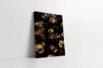 Siyah Zemin Altın Mantarlar | Kanvas Tablo | Cam Tablo | Mdf Tablo | B33100