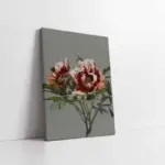 Gri Zeminde Çiçek | Kanvas Tablo | Cam Tablo | Mdf Tablo | B33110