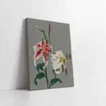 Gri Zeminde Çiçek Iı | Kanvas Tablo | Cam Tablo | Mdf Tablo | B33111