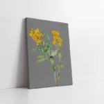 Gri Zemin Sarı Çiçek | Kanvas Tablo | Cam Tablo | Mdf Tablo | B33113