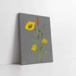 Gri Zemin Sarı Çiçek Iıı | Kanvas Tablo | Cam Tablo | Mdf Tablo | B33115