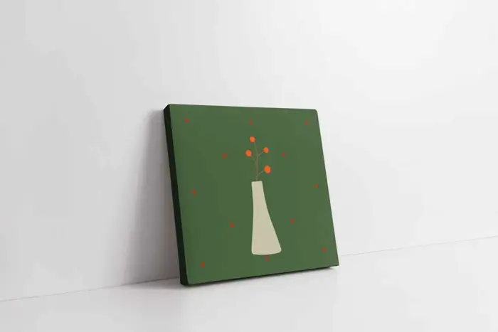 Beyaz Vazoda Çiçek | Kanvas Tablo | Cam Tablo | Mdf Tablo | B33130 - Görsel 1