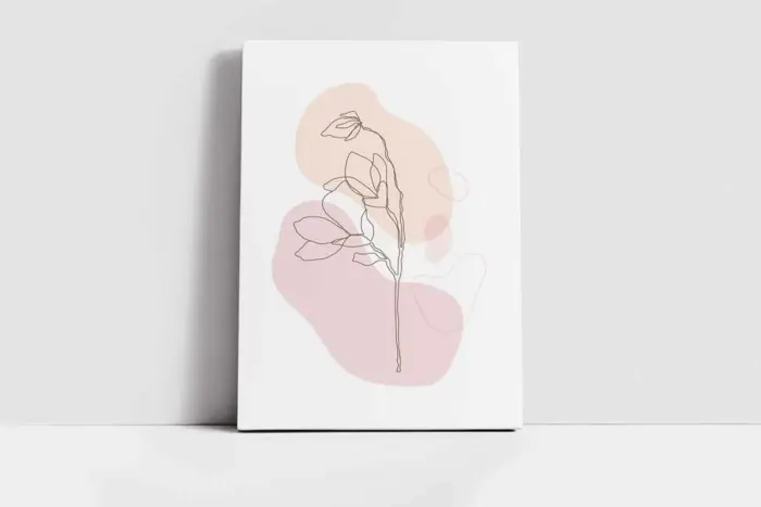 Line Art Çiçek Vıı | Kanvas Tablo | Cam Tablo | Mdf Tablo | B33133 - Görsel 2