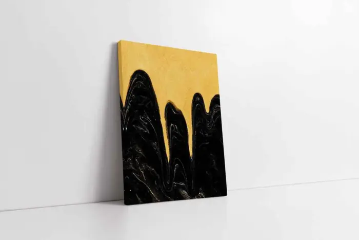 Sarı Siyah Soyut | Kanvas Tablo | Cam Tablo | Mdf Tablo | B33134 - Görsel 1