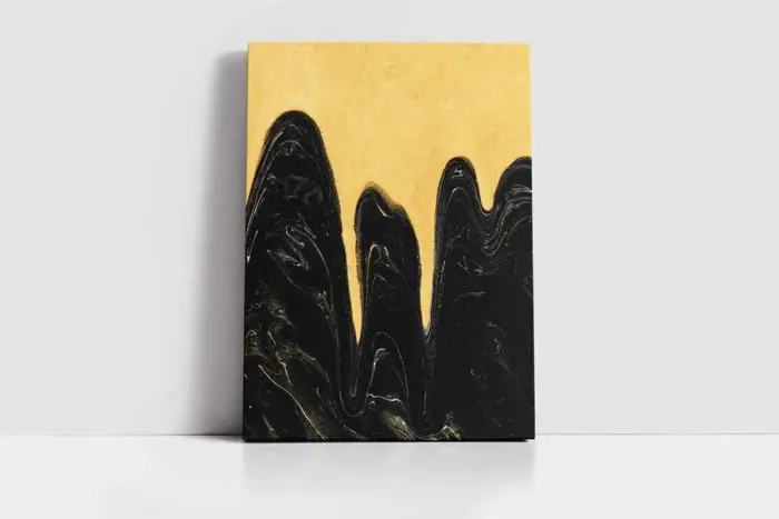 Sarı Siyah Soyut | Kanvas Tablo | Cam Tablo | Mdf Tablo | B33134 - Görsel 2