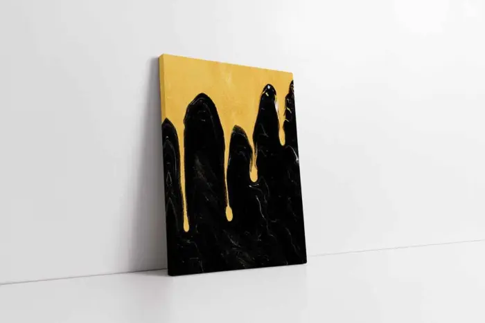 Sarı Siyah Soyut Iı | Kanvas Tablo | Cam Tablo | Mdf Tablo | B33135 - Görsel 1