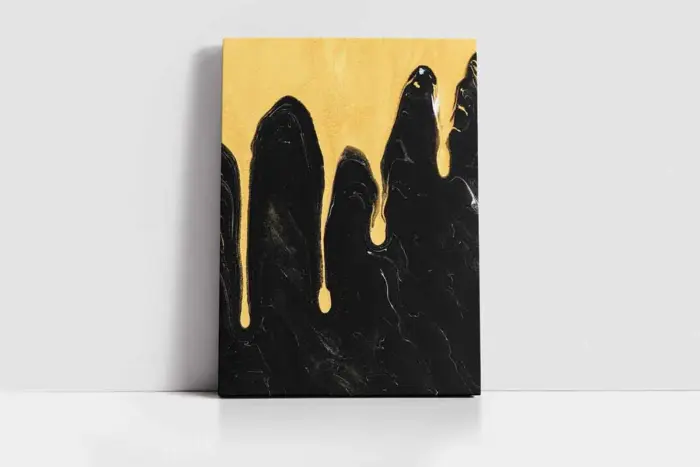 Sarı Siyah Soyut Iı | Kanvas Tablo | Cam Tablo | Mdf Tablo | B33135 - Görsel 2