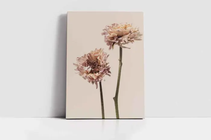 Çiçek Üçlü Kanvas Tablo | Cam Tablo | Mdf Tablo Seti | B33136 - Görsel 2