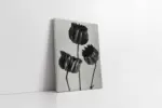 Siyah Beyaz Çiçekler Üçlü Kanvas Tablo | Cam Tablo | Mdf Tablo Seti | B33139 - Görsel 7