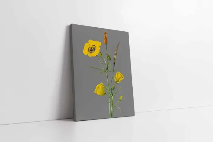 Gri Zemin Sarı Çiçekler Üçlü Kanvas Tablo | Cam Tablo | Mdf Tablo Seti | B33146 - Görsel 6