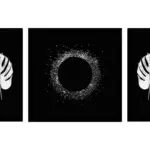 Gümüş Yapraklar Ve Halka Üçlü Kanvas Tablo | Cam Tablo | Mdf Tablo Seti | B33150