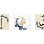 Elif Vav Semazen Üçlü Kanvas Tablo | Cam Tablo | Mdf Tablo Seti | B33155