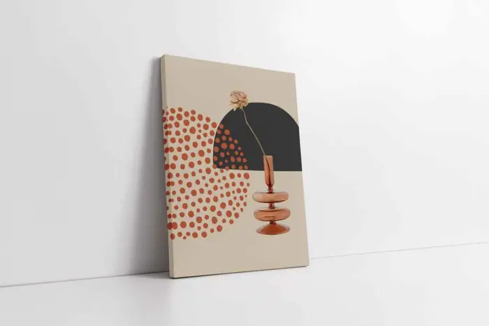 Line Art Çiçekler İkili Kanvas Tablo | Cam Tablo | Mdf Tablo Seti | B33156 - Görsel 3