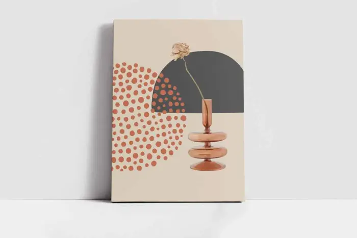 Line Art Çiçekler İkili Kanvas Tablo | Cam Tablo | Mdf Tablo Seti | B33156 - Görsel 4