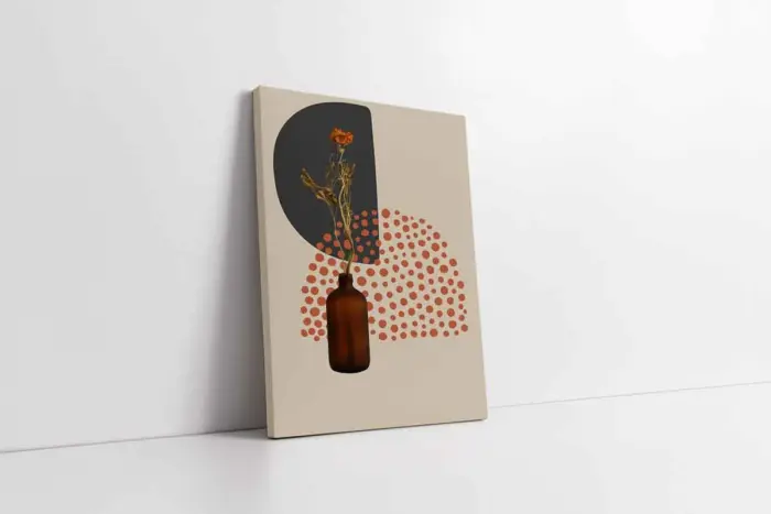 Line Art Çiçekler İkili Kanvas Tablo | Cam Tablo | Mdf Tablo Seti | B33156 - Görsel 5