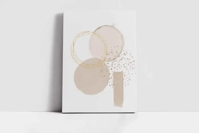 Line Art Bej Soyut İkili Kanvas Tablo | Cam Tablo | Mdf Tablo Seti | B33160 - Görsel 2