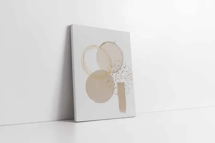 Line Art Bej Soyut İkili Kanvas Tablo | Cam Tablo | Mdf Tablo Seti | B33160 - Görsel 5