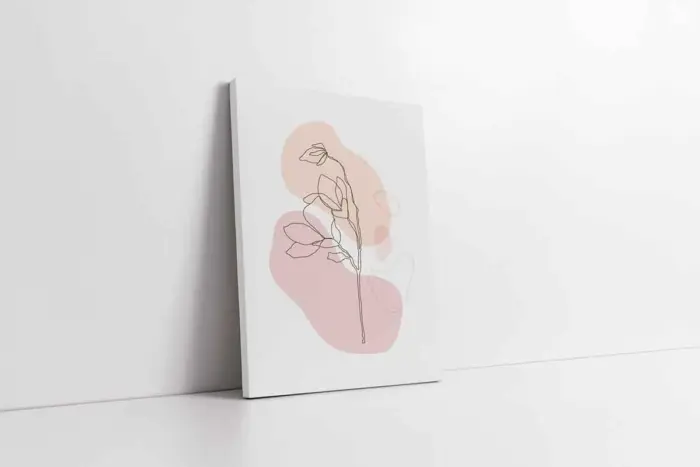 Line Art Çiçekler Üçlü Kanvas Tablo | Cam Tablo | Mdf Tablo Seti | B33164 - Görsel 2