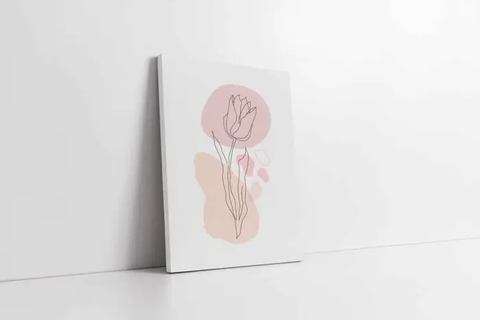Line Art Çiçekler Üçlü Kanvas Tablo | Cam Tablo | Mdf Tablo Seti | B33164 - Görsel 6