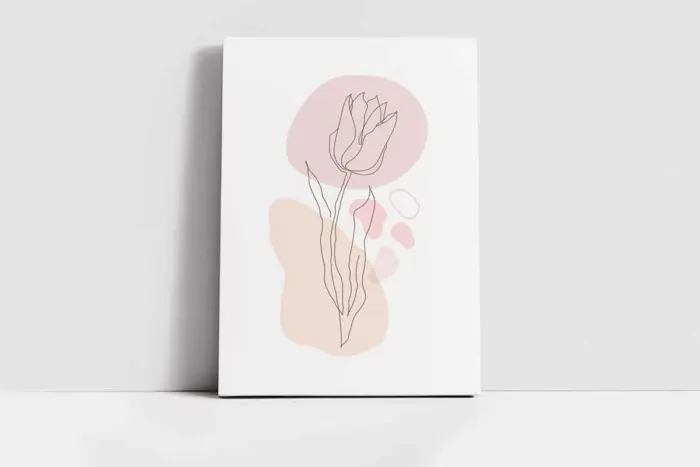 Line Art Çiçekler Üçlü Kanvas Tablo | Cam Tablo | Mdf Tablo Seti | B33164 - Görsel 7