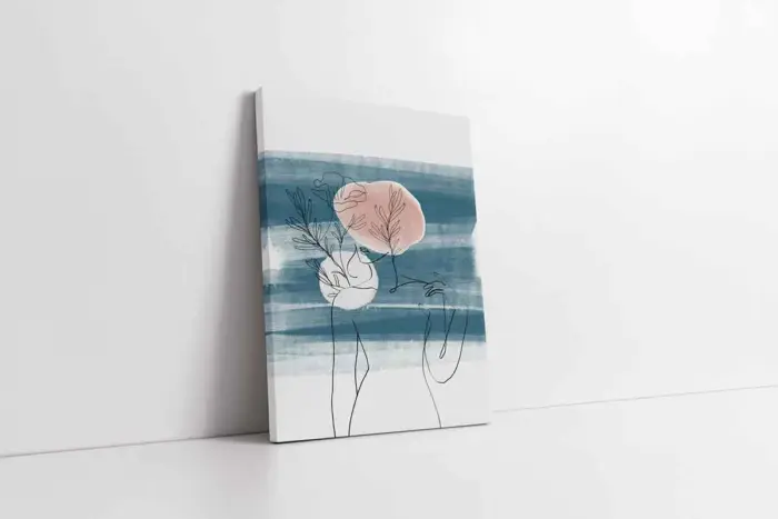 Line Art Kadın Silüeti Üçlü Kanvas Tablo | Cam Tablo | Mdf Tablo Seti | B33165 - Görsel 4