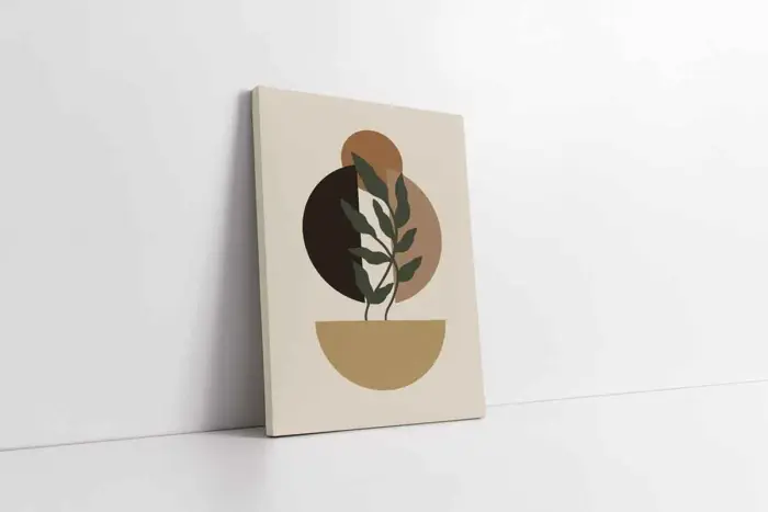 Modern Desenler Ve Yaprak | Kanvas Tablo | Cam Tablo | Mdf Tablo | B33170 - Görsel 1