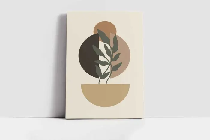 Modern Desenler Ve Yaprak | Kanvas Tablo | Cam Tablo | Mdf Tablo | B33170 - Görsel 2