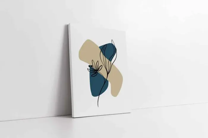 Line Art Çiçek | Kanvas Tablo | Cam Tablo | Mdf Tablo | B33171 - Görsel 1