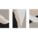 Minimalist Soyut Üçlü Kanvas Tablo | Cam Tablo | Mdf Tablo Seti | B33177