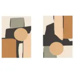 Modern Nesneler İkili Kanvas Tablo | Cam Tablo | Mdf Tablo Seti | B33181