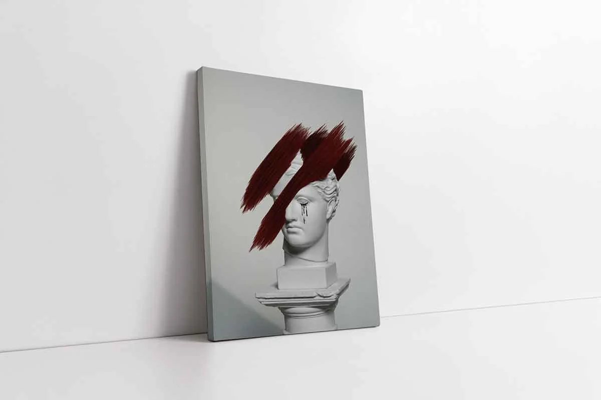 KB33182-10 Ağlayan Büst | Kanvas Tablo | Cam Tablo | Mdf Tablo | B33182 - Görsel 1