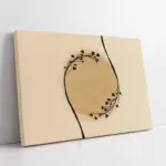 Minimalist Siyah Çiçekler Ve Güneş | Kanvas Tablo | Cam Tablo | Mdf Tablo | B33186