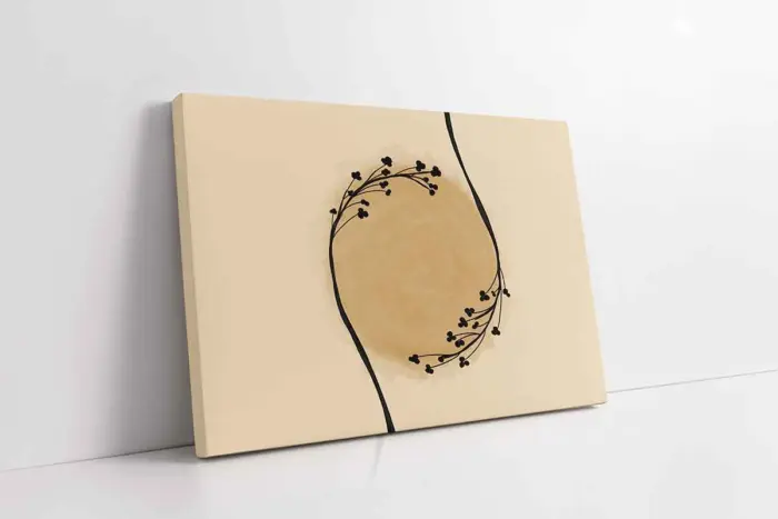 Minimalist Siyah Çiçekler Ve Güneş | Kanvas Tablo | Cam Tablo | Mdf Tablo | B33186 - Görsel 1
