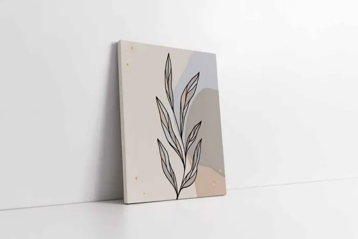 Line Art Yaprak | Kanvas Tablo | Cam Tablo | Mdf Tablo | B33189 - Görsel 1