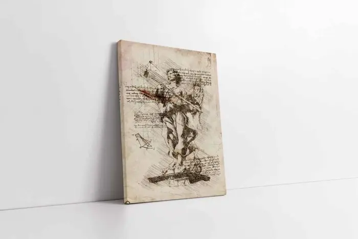 Melek Heykeli Çizim | Kanvas Tablo | Cam Tablo | Mdf Tablo | B33195 - Görsel 1