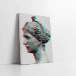 Mavi Kırmızı Efekt Heykel | Kanvas Tablo | Cam Tablo | Mdf Tablo | B33199