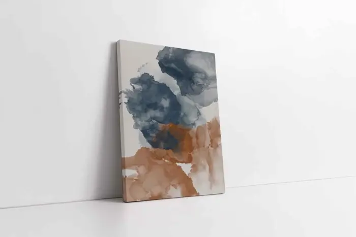 Soyut Mavi Turuncu | Kanvas Tablo | Cam Tablo | Mdf Tablo | B33209 - Görsel 1