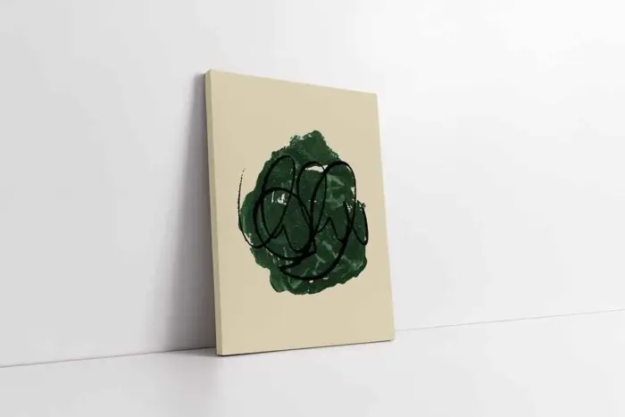 Yeşil Soyut Line Art İkili Kanvas Tablo | Cam Tablo | Mdf Tablo Seti | B33216 - Görsel 4