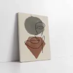 Line Art Kadın Yüzü | Kanvas Tablo | Cam Tablo | Mdf Tablo | B33217