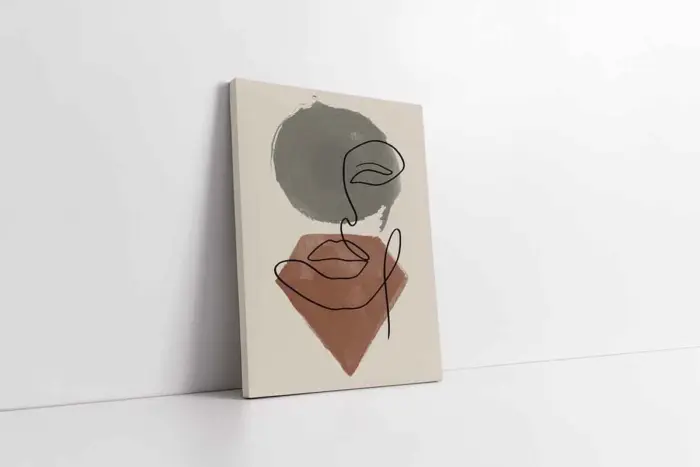 Line Art Kadın Yüzü | Kanvas Tablo | Cam Tablo | Mdf Tablo | B33217 - Görsel 1