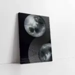 Modern Lacivert Gümüş Ay | Kanvas Tablo | Cam Tablo | Mdf Tablo | B33218