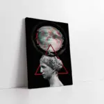 Heykel Ve Ay Modern Tasarım | Kanvas Tablo | Cam Tablo | Mdf Tablo | B33221