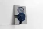 Gri Ve Mavi Desenler İkili Kanvas Tablo | Cam Tablo | Mdf Tablo Seti | B33224 - Görsel 4