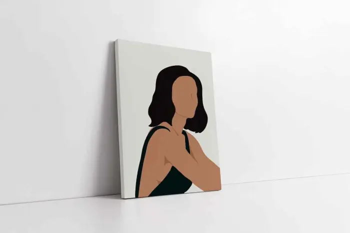 Line Art Kadın Yüzü | Kanvas Tablo | Cam Tablo | Mdf Tablo | B33225 - Görsel 4