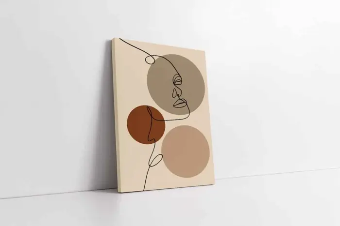 Line Art Kadın Yüzü | Kanvas Tablo | Cam Tablo | Mdf Tablo | B33225 - Görsel 5
