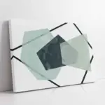 Gri Ve Mavi Desenler İkili Kanvas Tablo | Cam Tablo | Mdf Tablo Seti | B33226