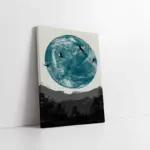 Mavi Gezegen Ve Kuşlar | Kanvas Tablo | Cam Tablo | Mdf Tablo | B33228