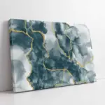 Altın Detaylı Yeşil Soyut | Kanvas Tablo | Cam Tablo | Mdf Tablo | B33239